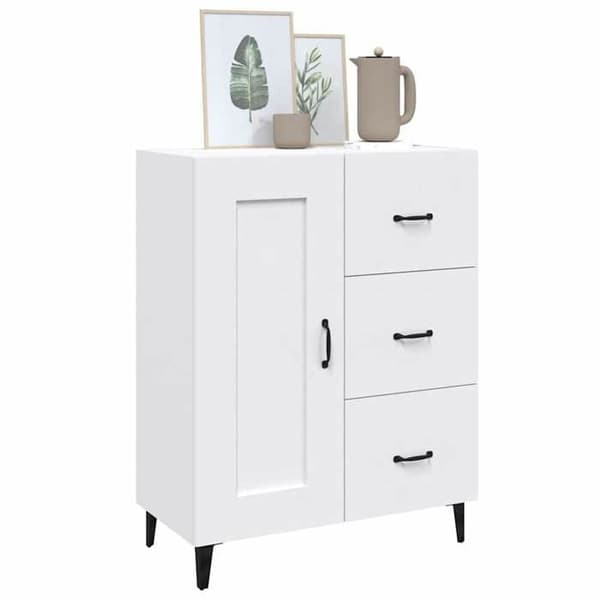 Maison Exclusive - Buffet Hvid 69,5x34x90 cm Ingeniørtræ