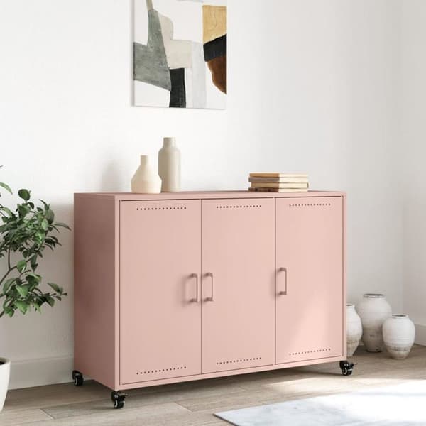Maison Exclusive - Buffé rosa 100,5x39x72 cm stål