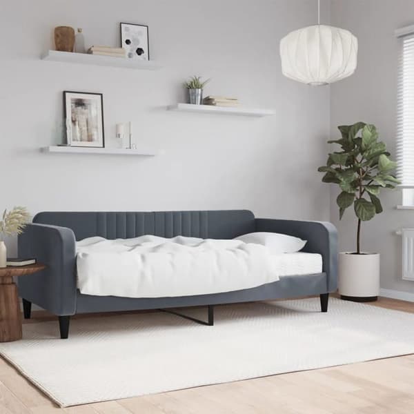 Maison Exclusive - Dagbädd med mörkgrå madrass 90x190 cm sammet