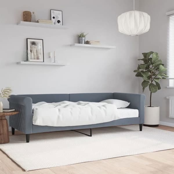 Maison Exclusive - Dagbädd med mörkgrå madrass 80x200 cm sammet Mörkgrå