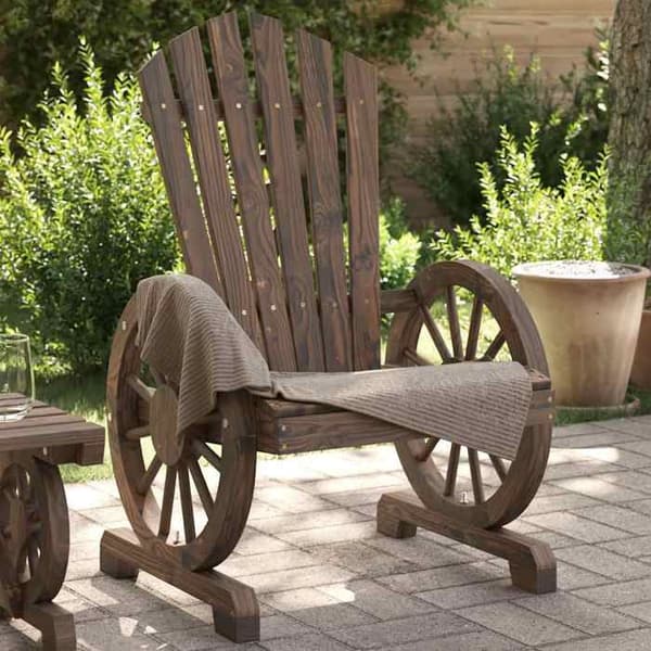 Trädgårdsstol - EXKLUSIV HEM - Adirondack - Massivt granträ - Ergonomisk sits - Brun