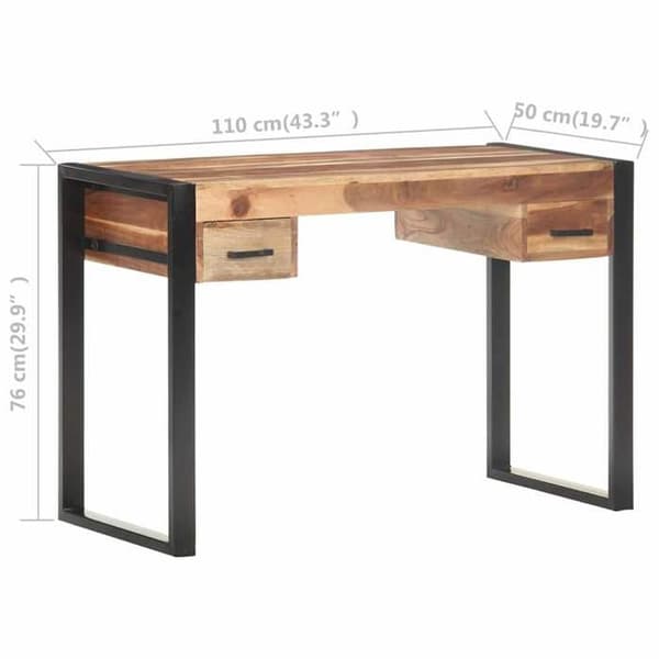 Maison Exclusive - Kontor 110x50x76 cm Solid træ Variabla färger (varje möbel är uni
