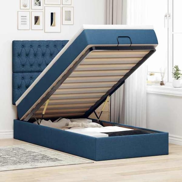 Lys ottoman - Maison Exclusive - Blå - 90 x 200 cm - Hydraulisk opbevaring Blå