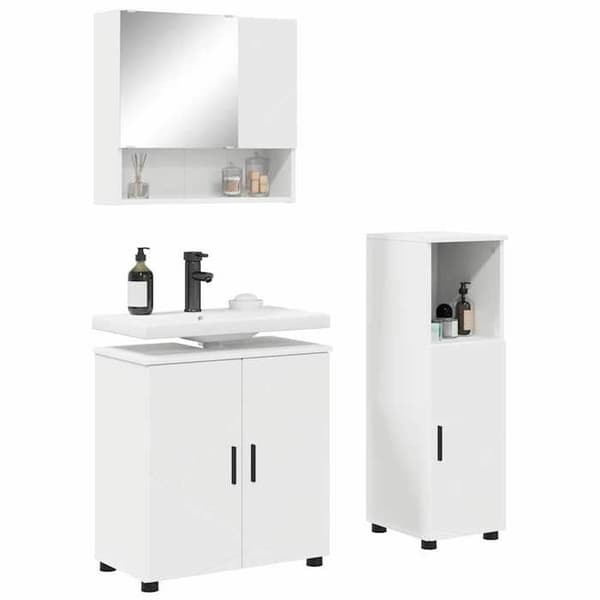 Maison Exclusive - 3-delars badrumsinredning i vitt Vit