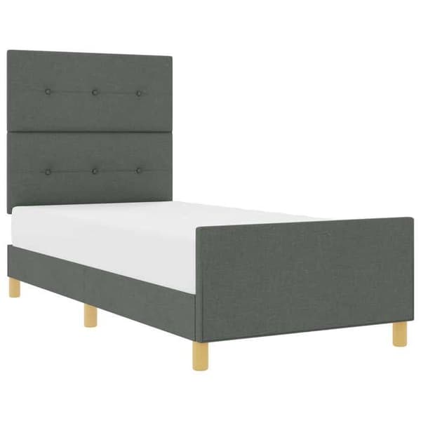Sängram - EXKLUSIV HEM - Modern - Mörkgrå sammet - 80 x 200 cm - Dold förvaring Mörkgrå