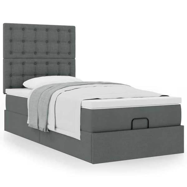 Sängsoffa - Maison Exclusive - 90x200 cm - Mörkgrått tyg - Madrass ingår Mörkgrå