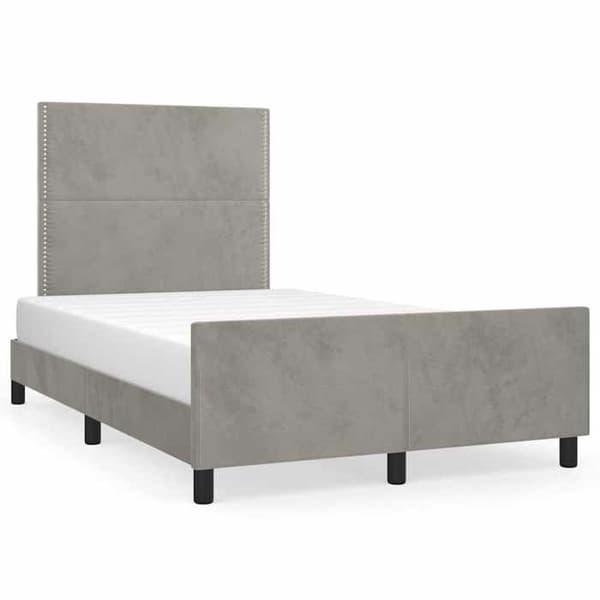 Maison Exclusive - Sängram utan madrass ljusgrå 120x200 cm sammet