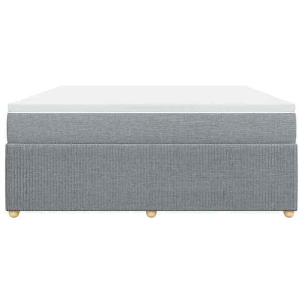 Maison Exclusive - Sengebund med lameller og madras Grå lys 180x200cm Stof