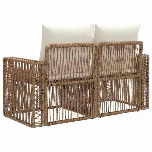 Maison Exclusive - Trädgårdsoffa 2-sits Beige polyrotin