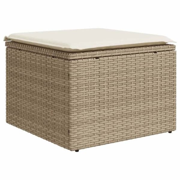 Maison Exclusive - Trädgårdsmöbler med kuddar 8 delar beige flätad resin