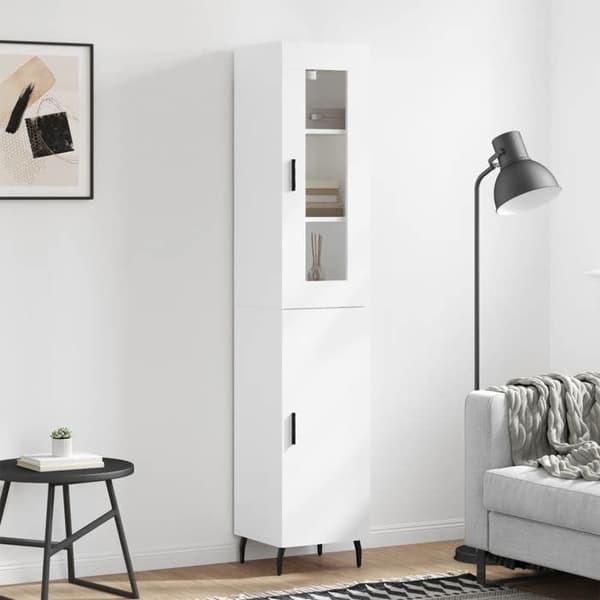 Maison Exclusive - Buffé hög Vit 34,5x34x180 cm Ingenjörsträ