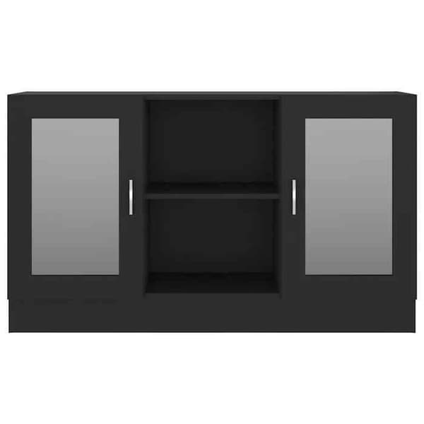 Maison Exclusive - Vitrineskab Sort 120x30,5x70 cm Ingeniørtræ