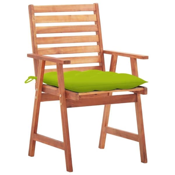 Maison Exclusive - Utomhusmatstolar set om 3 med kuddar i massiv akacia