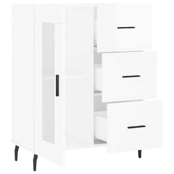 Maison Exclusive - Hvid glans buffet 69,5x34x90 cm Ingeniørtræ Vit
