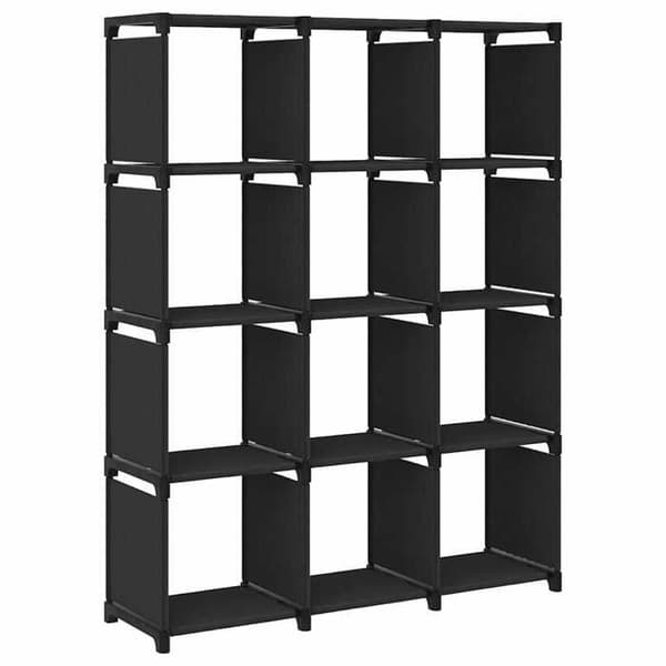 Maison Exclusive - Displayhylde 12 kuber Sort 103x30x141 cm Stof