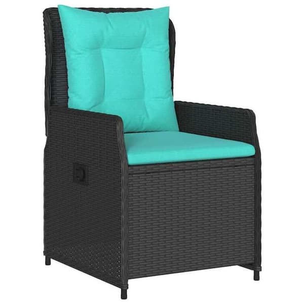 Maison Exclusive - 7 pc have spisebordssæt i sort poly rattan Svart