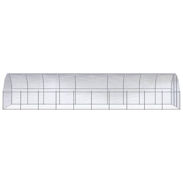 Maison Exclusive - Utomhus hönshus 3x10x2 m Galvaniserat stål silver-
