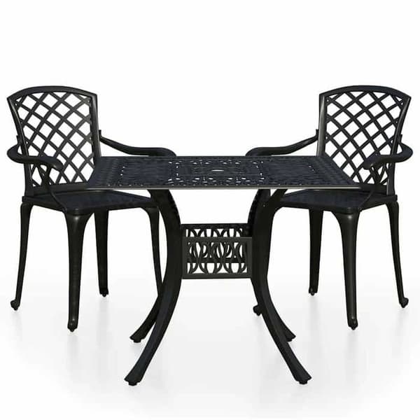 Maison Exclusive - Bistro sæt 3 stk Aluminium støbt Sort Svart