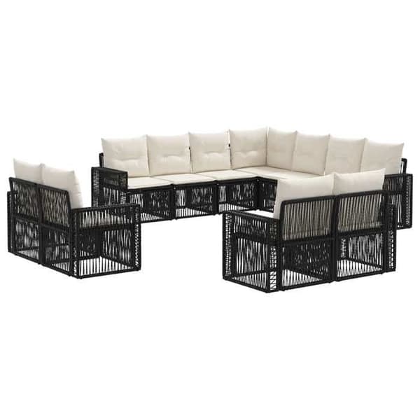 Maison Exclusive - 11 dele have sofa sæt i sort og creme hvid