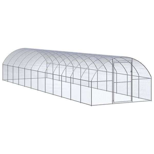 Maison Exclusive - Utomhus hönshus 3x12x2 m Galvaniserat stål silver-