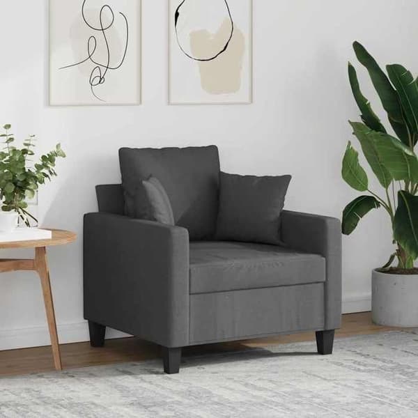 Maison Exclusive - Tummanharmaa nojatuoli 60 cm Kangas