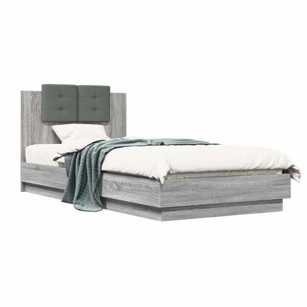 Maison Exclusive - Sengestel med hovedgærde Sonoma grå 80 x 200 cm Sonoma grå