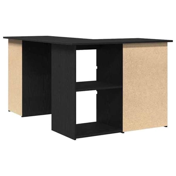 Maison Exclusive - Kontor Sort egetræ Ingeniørtræ 145 x 100 x 76 cm svart ek