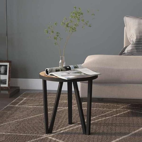 Maison Exclusive - Sort og gul tebord Ø35 cm MDF