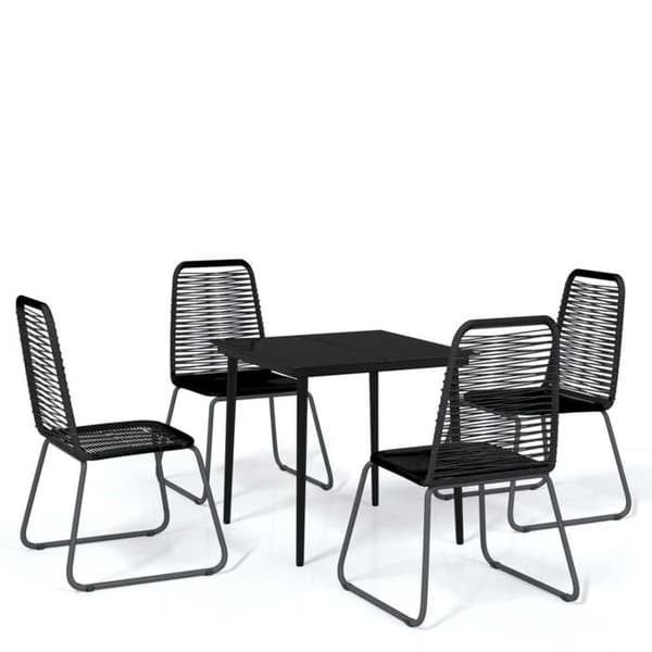 Maison Exclusive - Have spisebordssæt 5 stk Sort