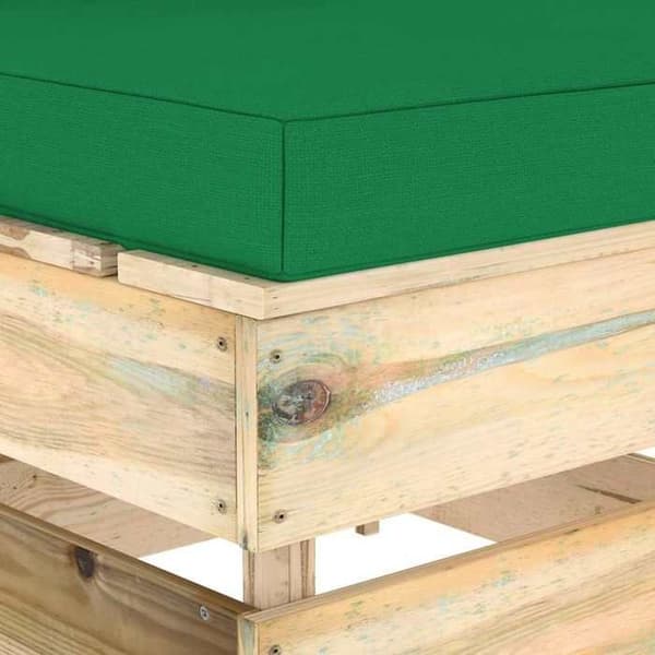Maison Exclusive - Central sektion sofa med puder, træ imprægneret med grøn