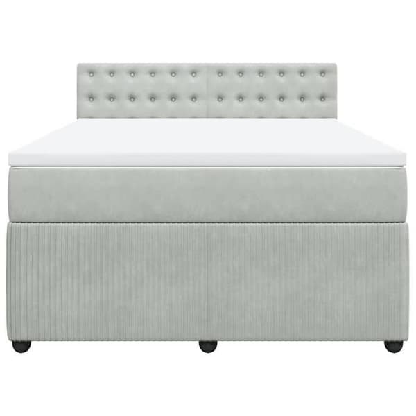 Maison Exclusive - Seng solid bund med socker og madras Grå 160x200cm Velour