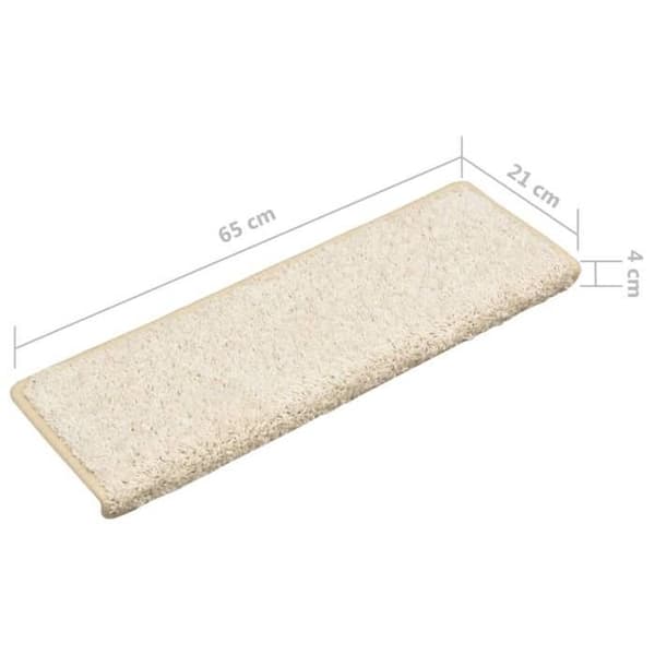 Maison Exclusive - Trappe tæppe 15 dele 65 x 21 x 4 cm Hvid rektangulær kant Vit