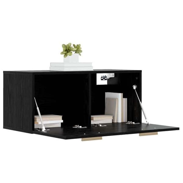 Maison Exclusive - Väggmonterad möbel Ek svart 80 x 36,5 x 35 cm