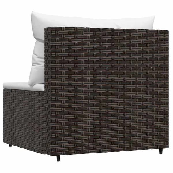 Maison Exclusive - Central trädgårdssoffa med bruna kuddar i flätad resin Marron (kuddar)
