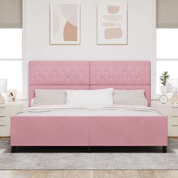 Maison Exclusive - Jousipatja ruusupäällysteellä 200 x 200 cm Sametti Ros