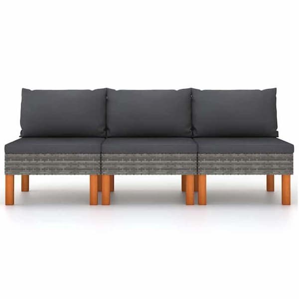 Maison Exclusive - Centrala soffbord 3 st Flätad resin och eucalyptus trä