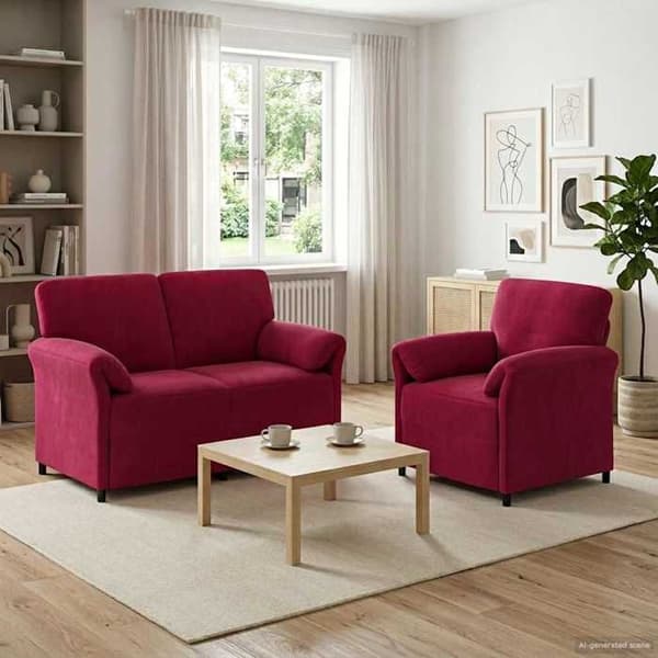 Maison Exclusive - 2 kpl sohvasetti Bordeaux samettia