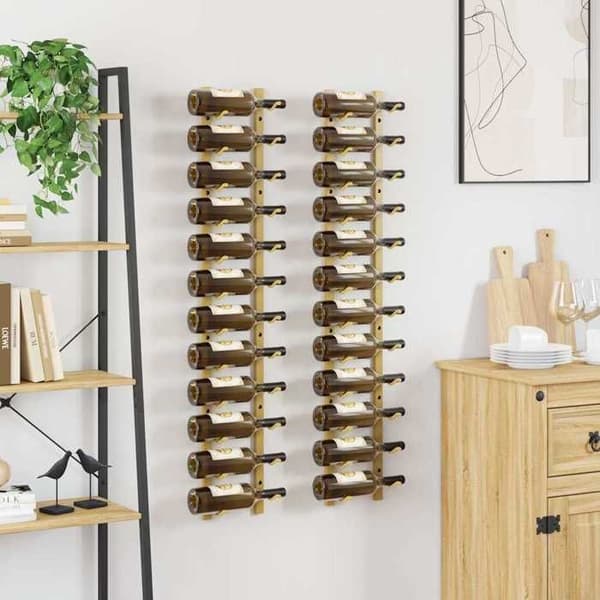 Maison Exclusive - 12 pullon seinäteline 2 kpl Kulta Rauta