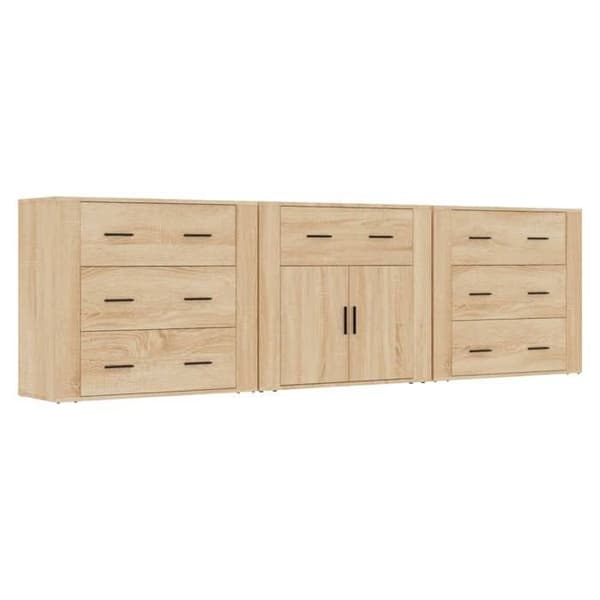 Maison Exclusive - 3 stk. Buffet Sonoma Eg Ingeniørtræ