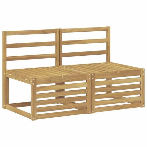Udendørs sofa - EKSKLUSIV HUS - 2 Styk - Massivt akacietræ - Hvid - Lamel design Vit