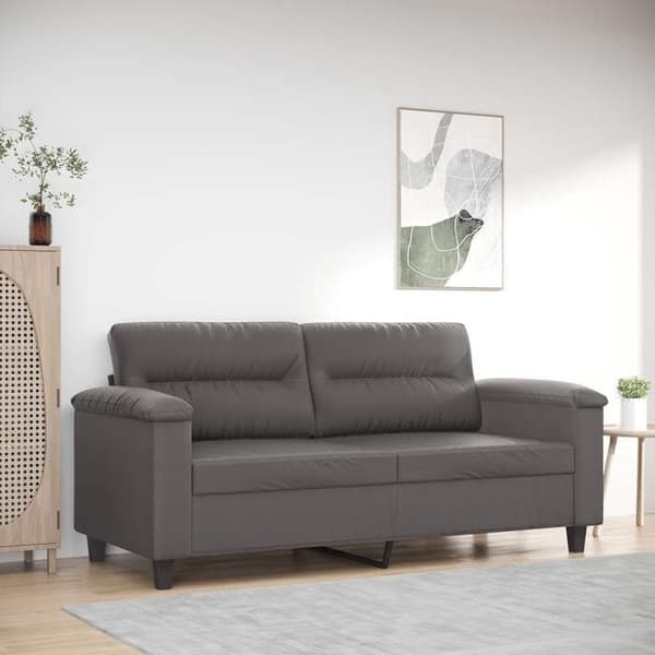 Maison Exclusive - 2-paikkainen harmaa sohva 140 cm keinonahkaa Grå