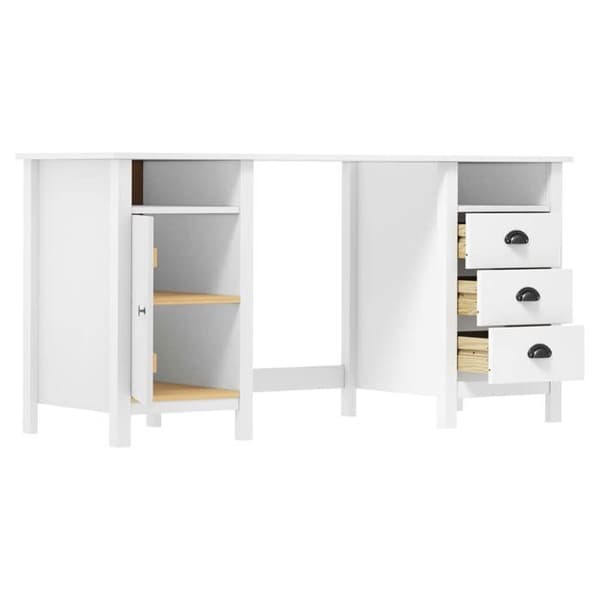 Maison Exclusive - Bureau Hill Hvid 150x50x74 cm Solid fyrretræ Vit