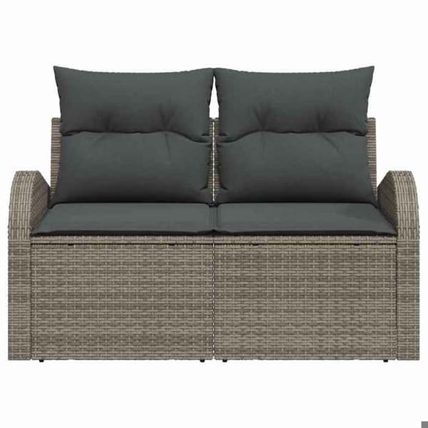 Trädgårdsoffan - EXKLUSIV HEM - 124 x 62 x 69 cm - Grå - UV-beständig polyrotting - Robust stålram Grå