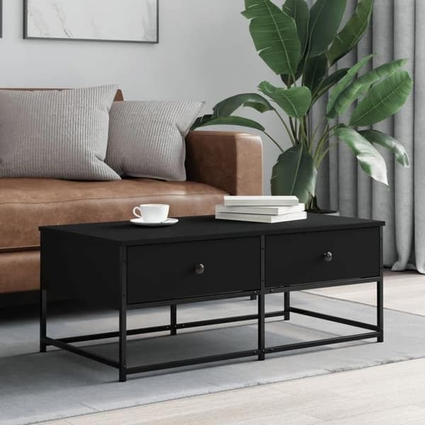 Maison Exclusive - Sort sofabord 100x51x40 cm ingeniørtræ