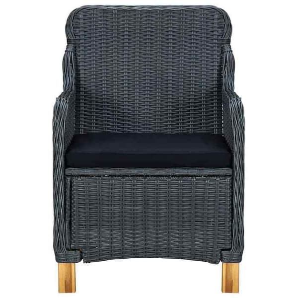 Maison Exclusive - Trädgårdsstolar med kuddar, set om 2, flätad resin