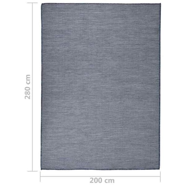 Maison Exclusive - Udendørs fladvævet tæppe 200x280 cm Blå Blå