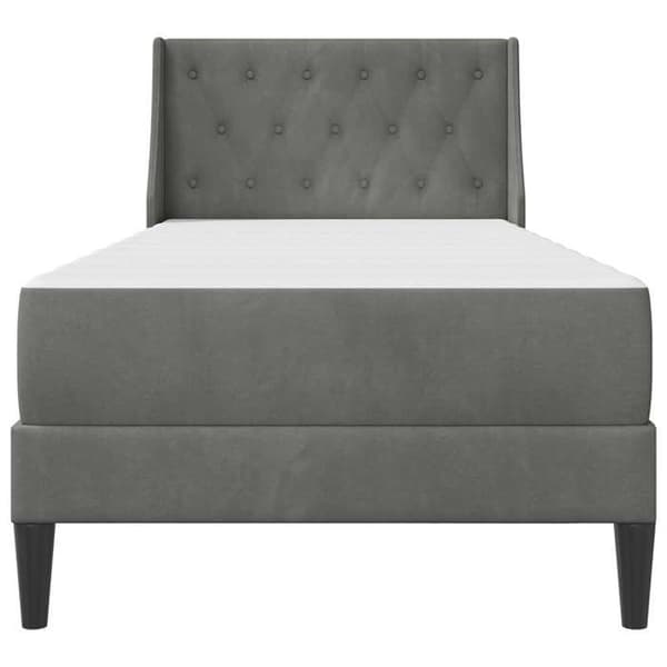Maison Exclusive - Sängram med madrass Mörkgrå 100 x 200 cm Sammet