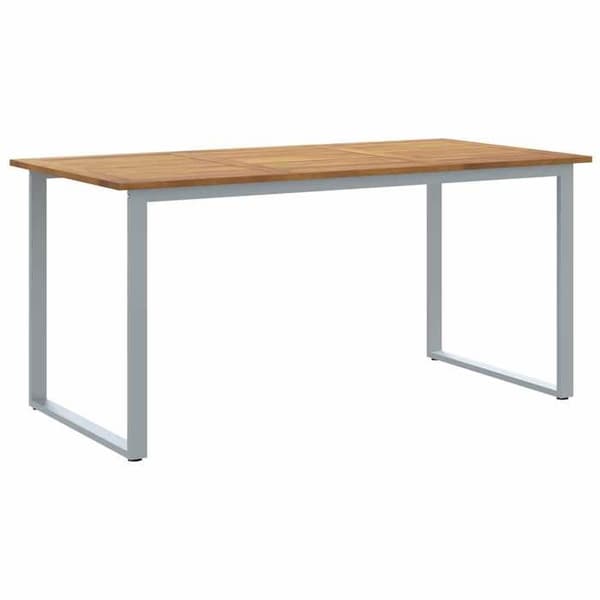 Havemøbel - EKSKLUSIV HUS - 160 x 80 x 75 cm - Massivt akacietræ - Stålramme - Grå, leveres samlet Grå