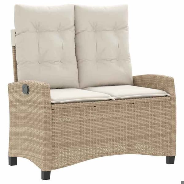 Maison Exclusive - Puutarhakalusteryhmä ja 2 kpl beige polyrottinkityynyä