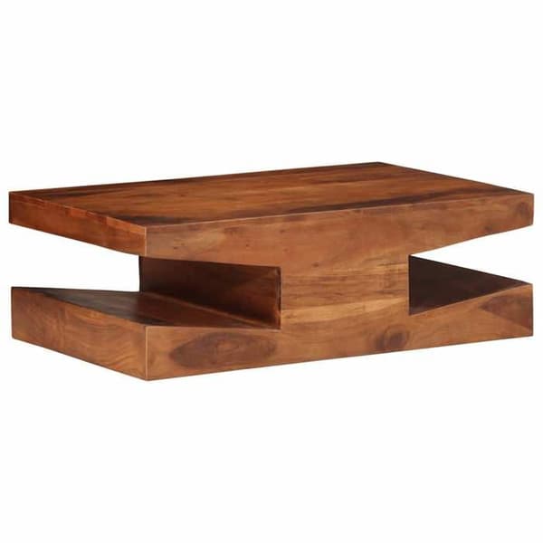 Bord - EKSKLUSIV HUS - 90x60x30 cm - Massivt akacietræ - Opbevaringsplads - Rektangulær